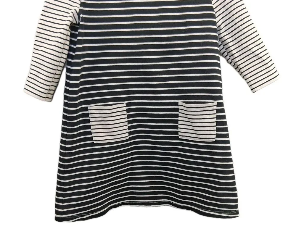 Osh Kosh Knit Dress Black White Long Sleeve Size 5T Casual